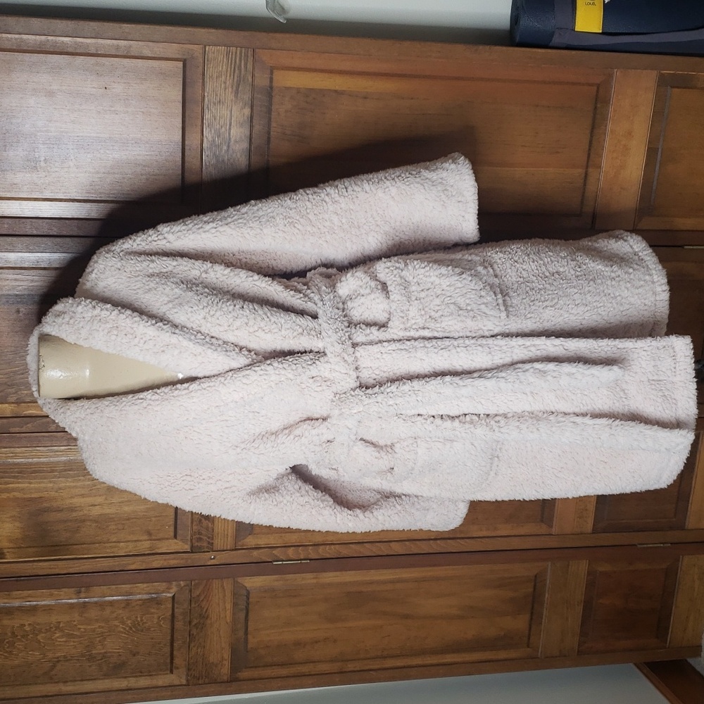 Pottery Barn Teddy Bear Sherpa Fleece Robe Sz L - Picture 2 of 8